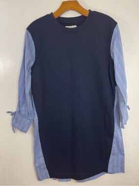 Free Assembly Navy Crewneck Sweatshirt Size: S